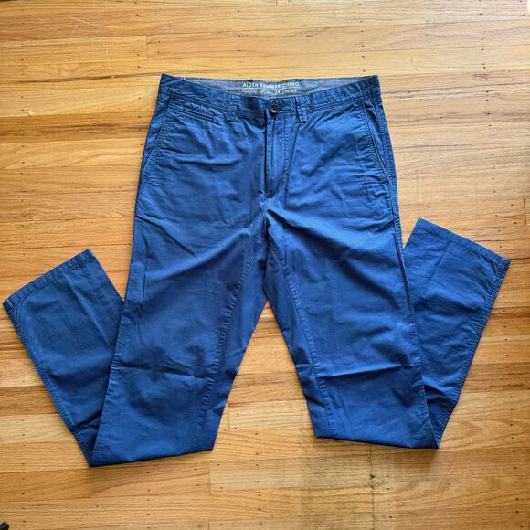 Banana Republic Aiden Summer Chino Blue Checkered Print Pants Size 32 x 34 - Picture 8 of 8